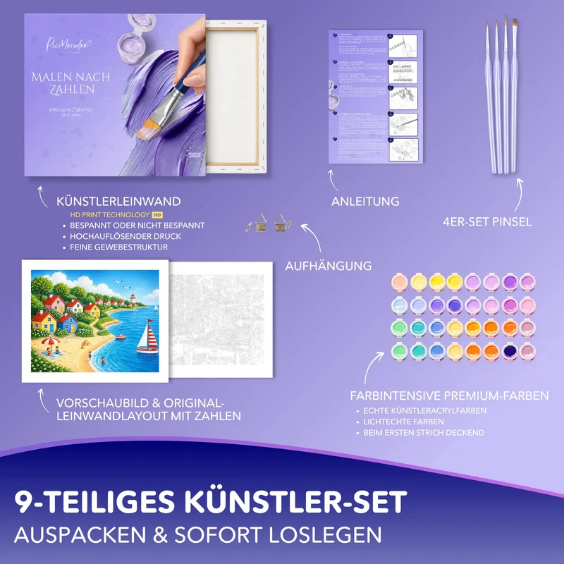 Malen nach Zahlen - Küstenzauber in Farbe