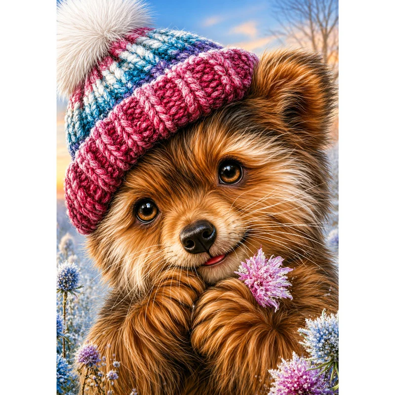 5D Diamond Painting – Fritzi im Winterglück