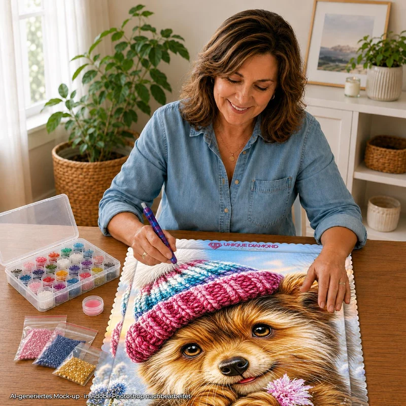 5D Diamond Painting – Fritzi im Winterglück
