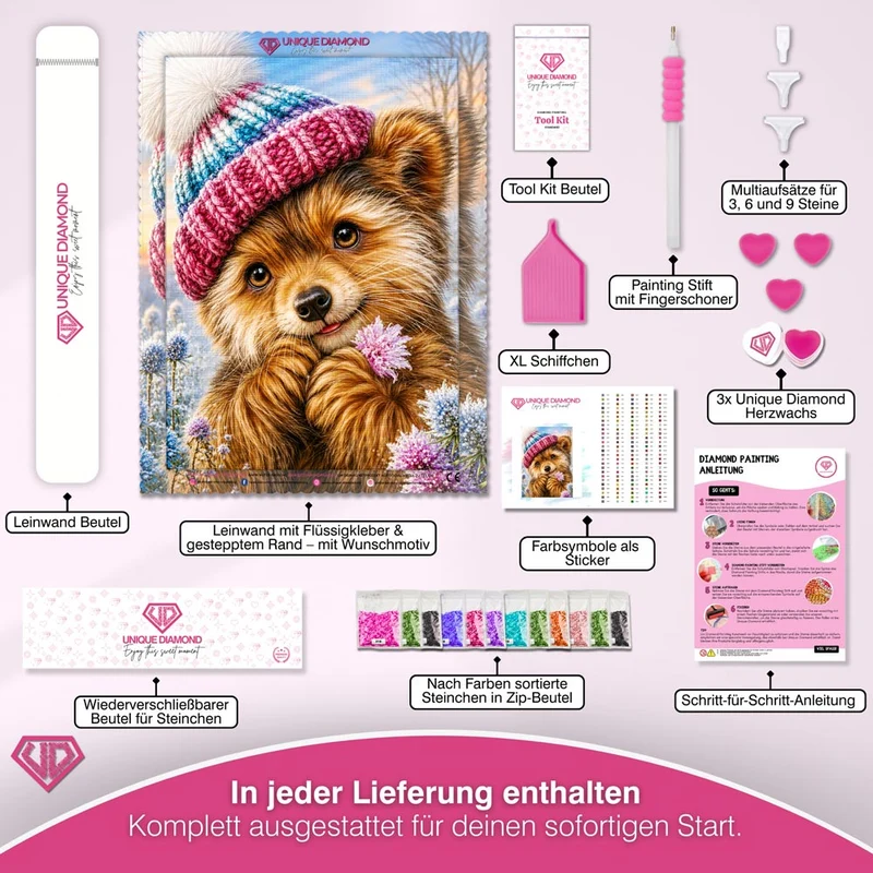 5D Diamond Painting – Fritzi im Winterglück