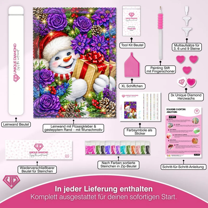 5D Diamond Painting – Flockis Weihnachtsüberraschung