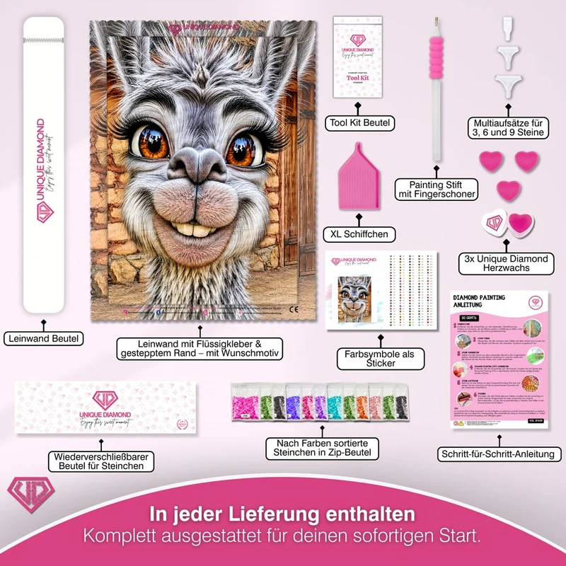 5D Diamond Painting – Lotti das freche Lama