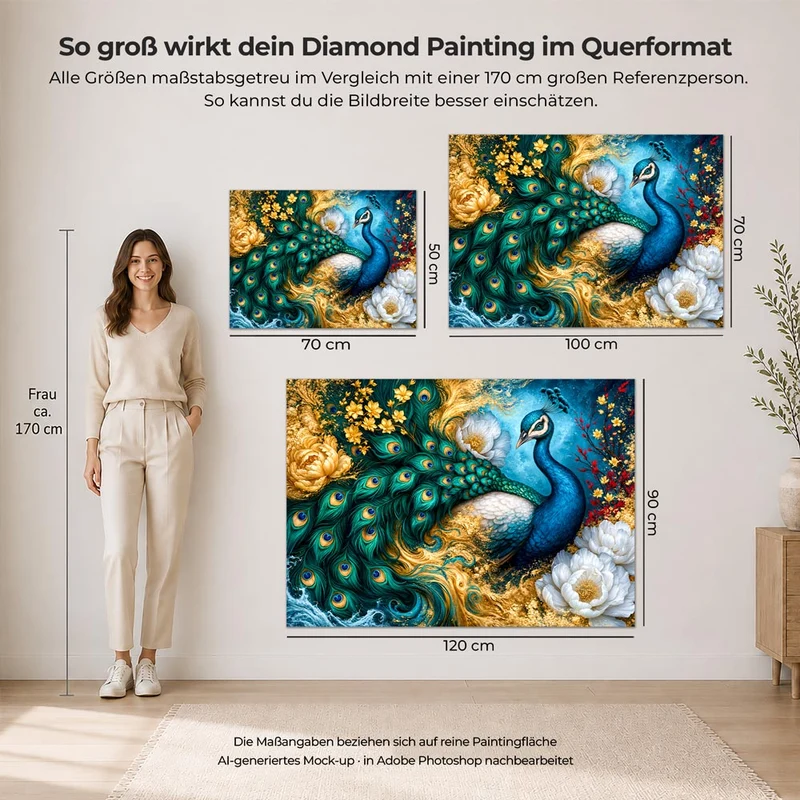 5D Diamond Painting – Peacock of Golden Tides