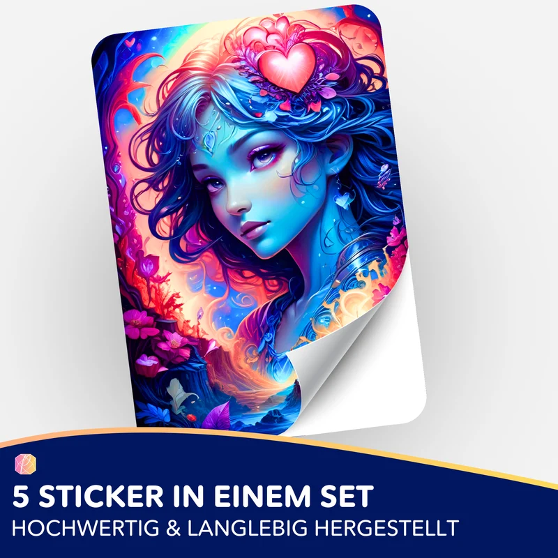 Aufkleber 5er-Set - Moni´s Special - Mystic Girl