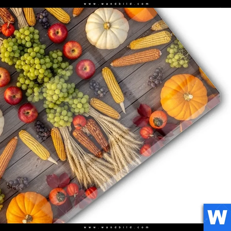 Acrylglasbild | Herbsternte Symmetrie in Bunt | Quadrat
