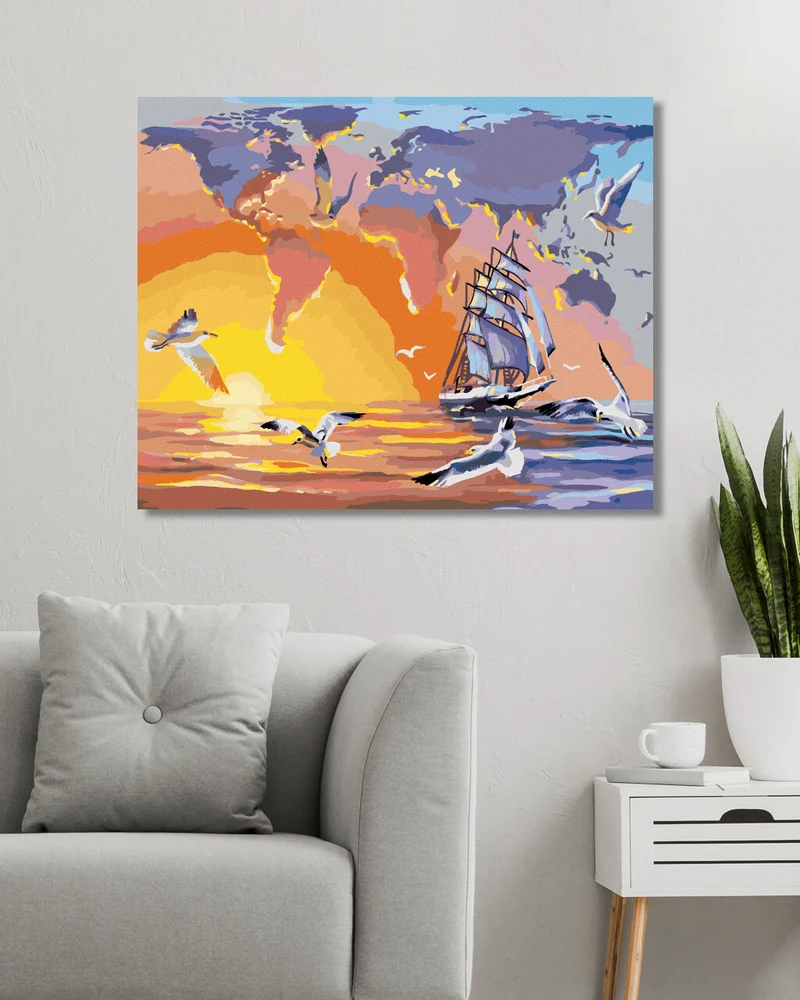 Diamond painting - MÖWE UND KONTINENTE (D. RUSTY RUST)