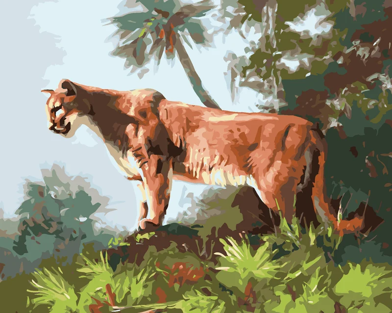 Diamond painting - PUMA IM DSCHUNGEL (D. RUSTY RUST)