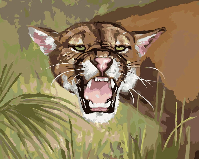 Diamond painting - PUMA ZEIGT SEINE ZÄHNE (D. RUSTY RUST)