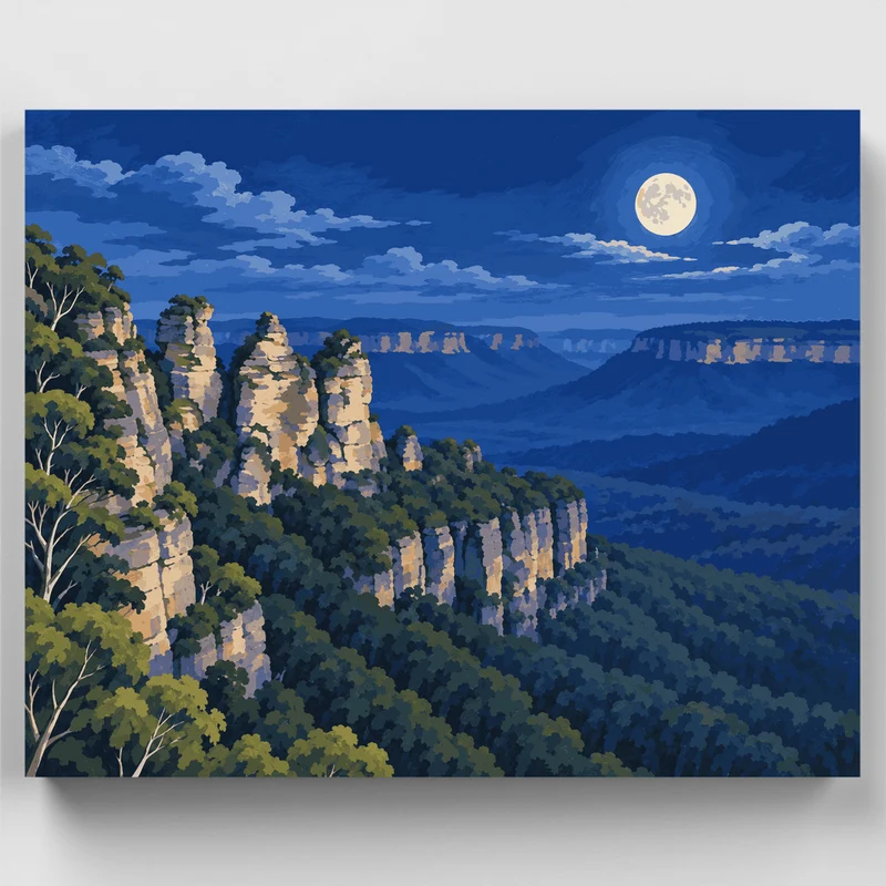 Moonlit Escarpment - Paint by Numbers Kit