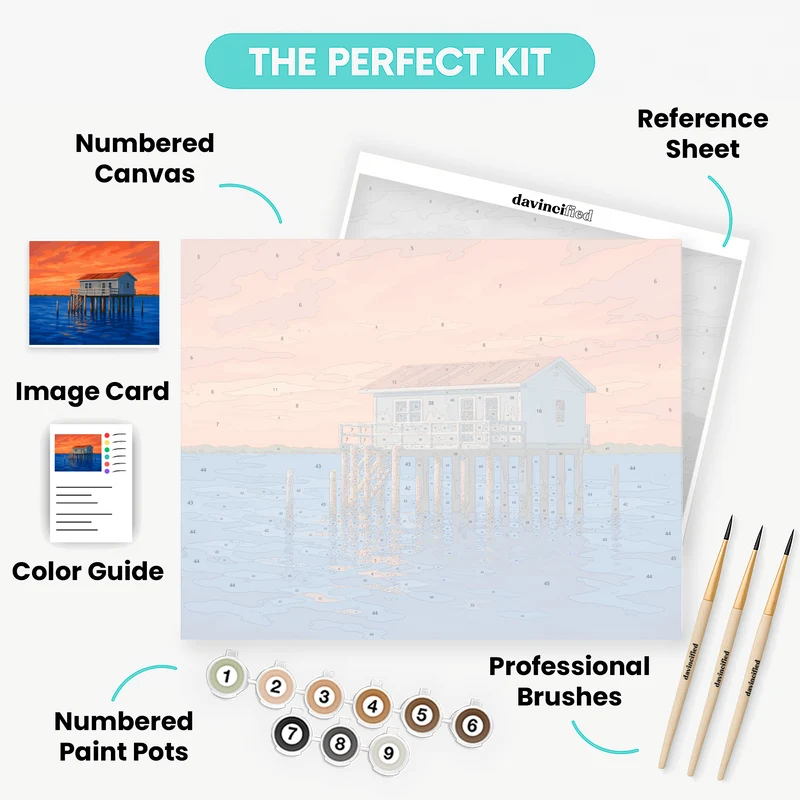 Stiltsville Sunset House - Paint by Numbers Kit