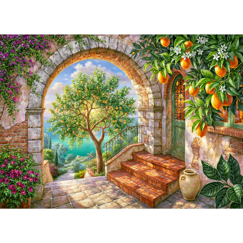 5D Diamond Painting – Sonnentor der Zitronengärten