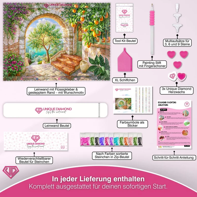 5D Diamond Painting – Sonnentor der Zitronengärten