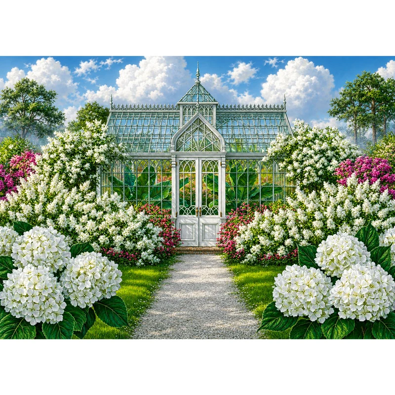 5D Diamond Painting – Blütenzauber im Glaspalast