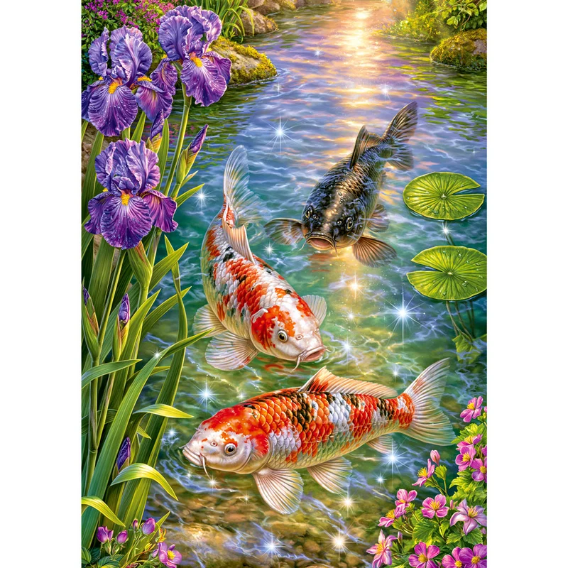 5D Diamond Painting – Juwelen des Koi-Gartens