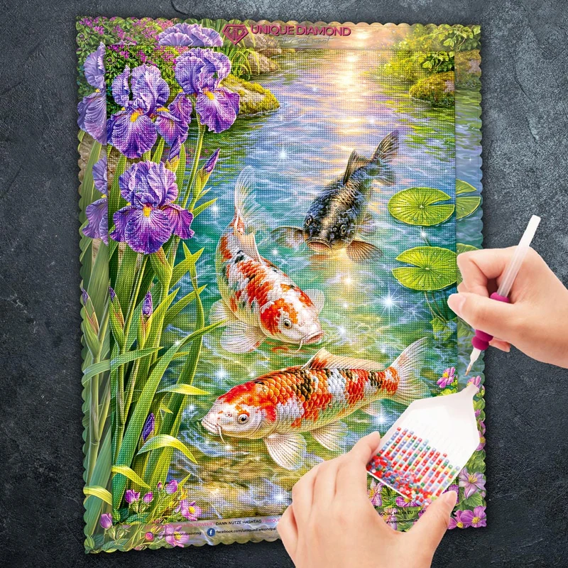 5D Diamond Painting – Juwelen des Koi-Gartens