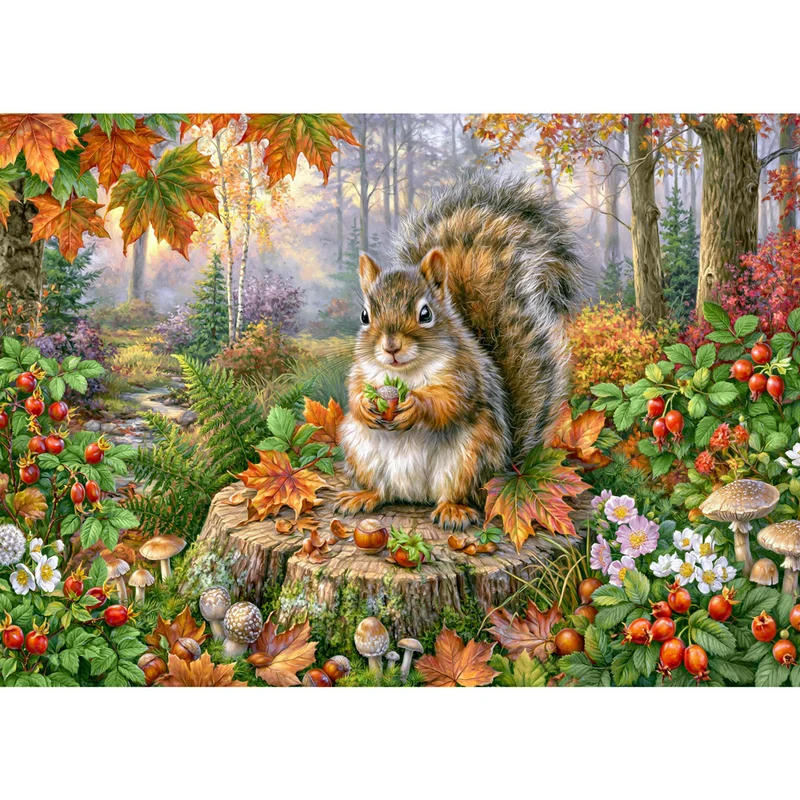 5D Diamond Painting – Goldpfötchen im Herbstzauber