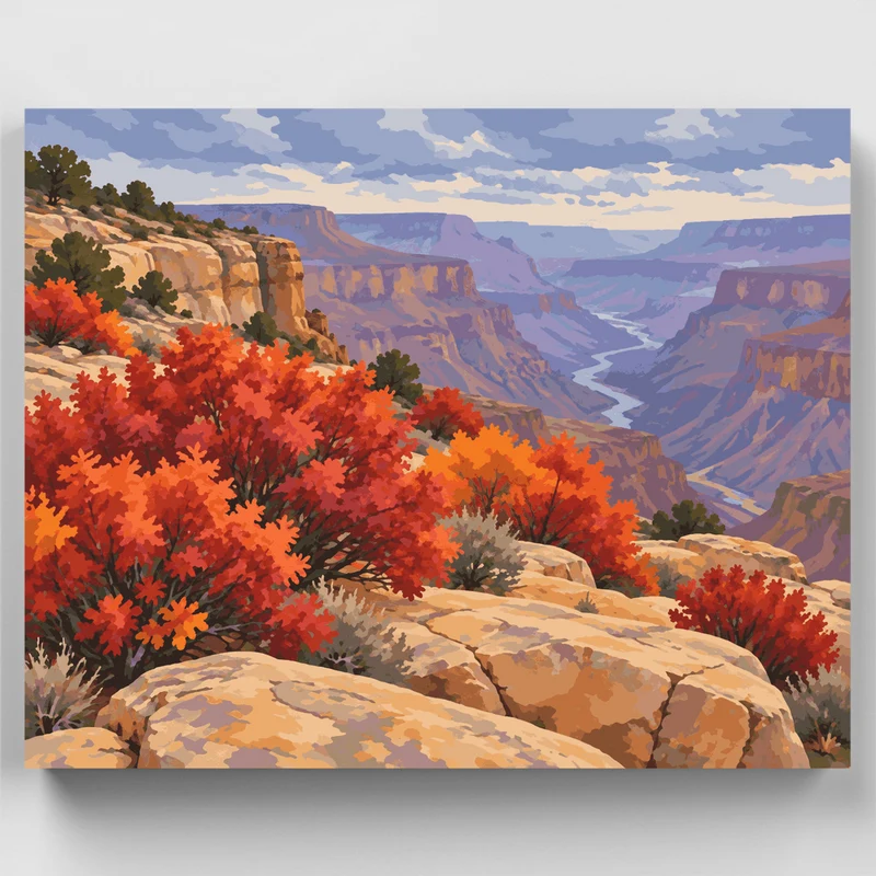 Serviceberry Rim in Autumn - Paint by Numbers Kit
