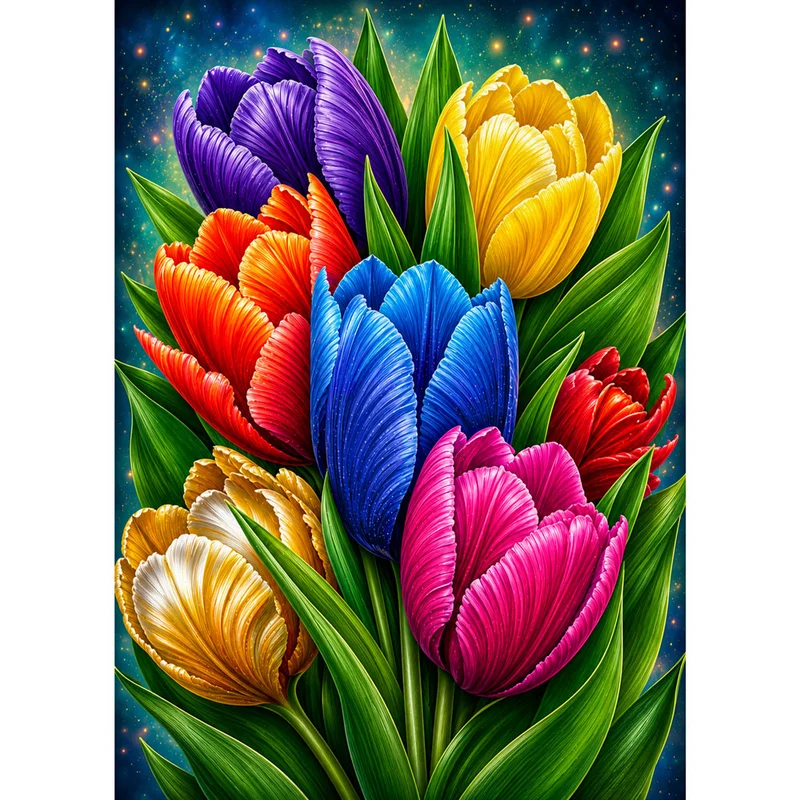 5D Diamond Painting – Starlight Tulip Symphony
