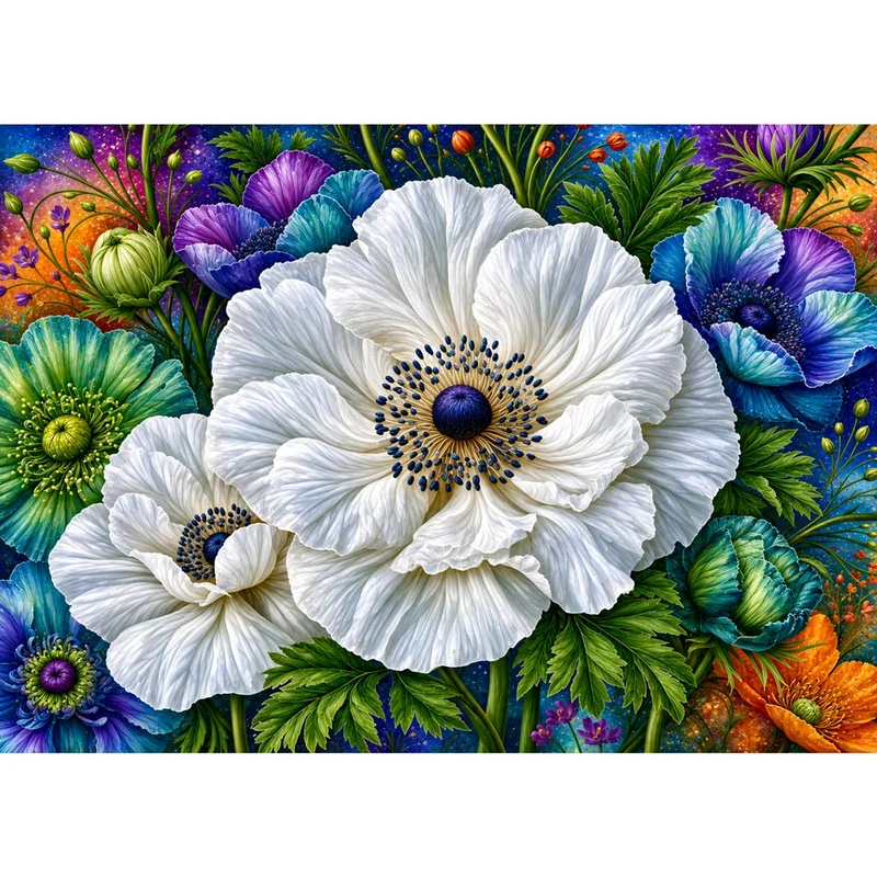 5D Diamond Painting – Moonlight Ivory Garden