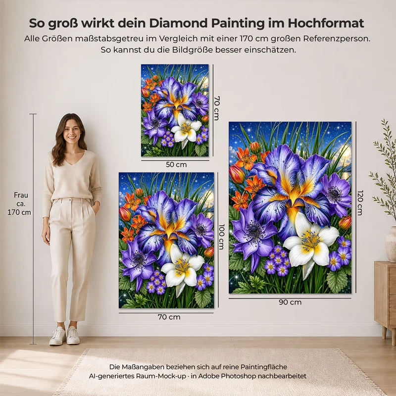 5D Diamond Painting – Starlit Iris Garden