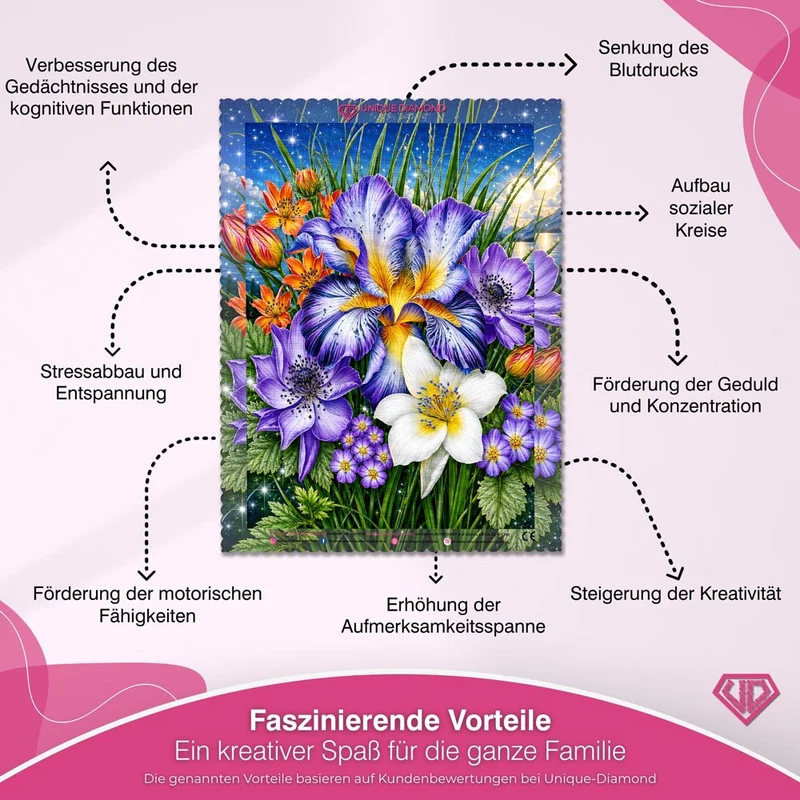 5D Diamond Painting – Starlit Iris Garden