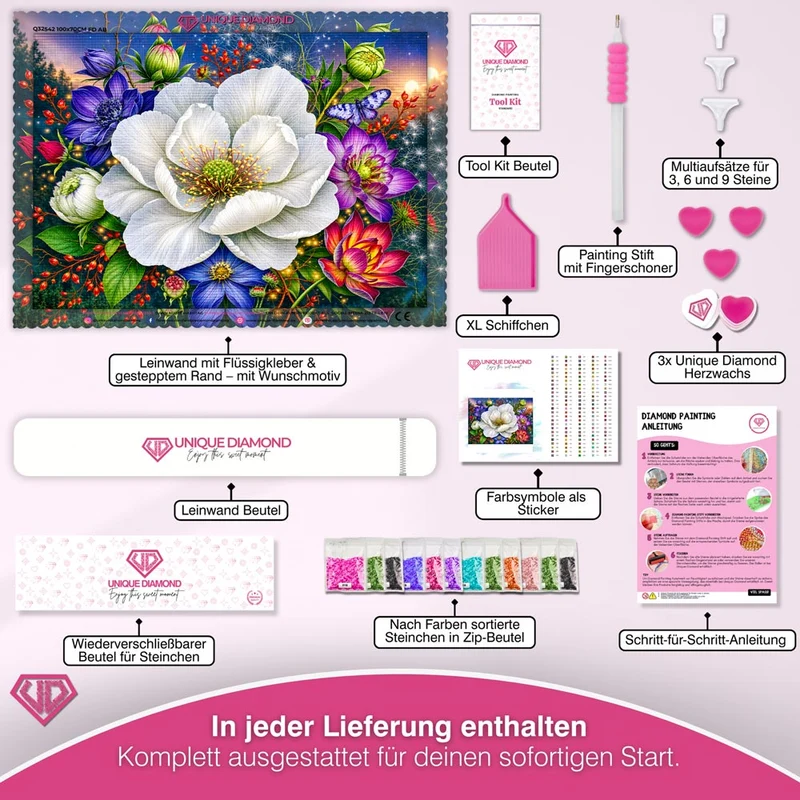 5D Diamond Painting – Moonlit Blossom Garden