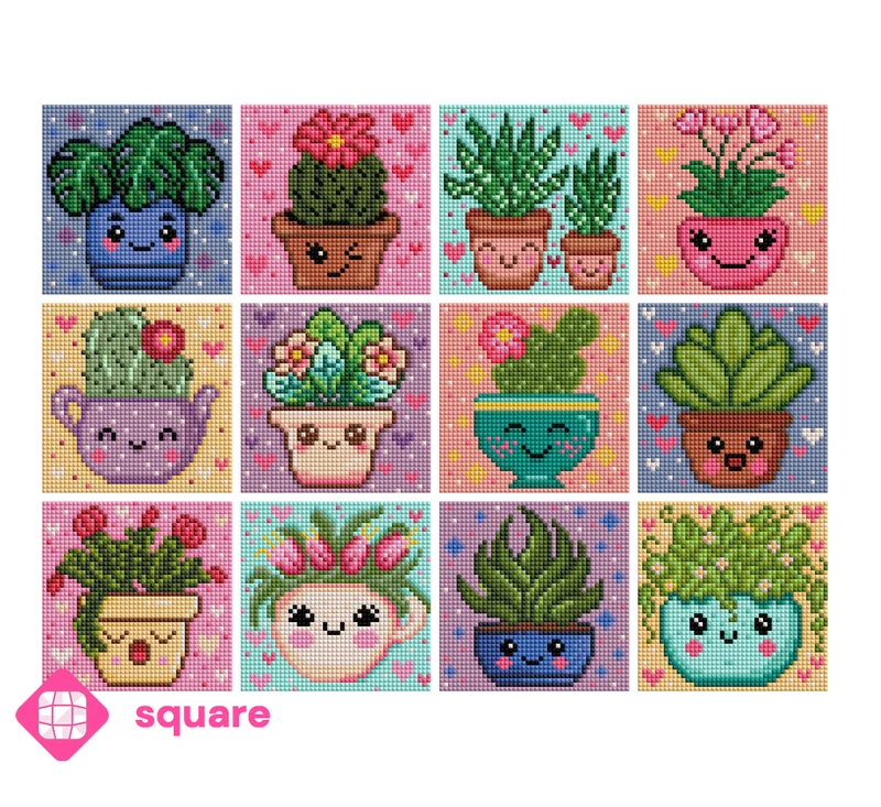 Diamond Painting - Carat Art Design - Mini Set Plant friends