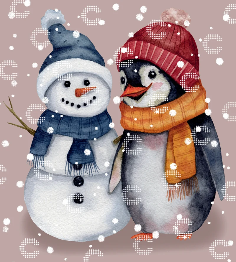 Diamond Painting - HeliJohanna Art - Friends in the snow