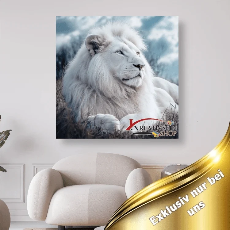 Weisser Löwe - 5D DIY Diamond Painting