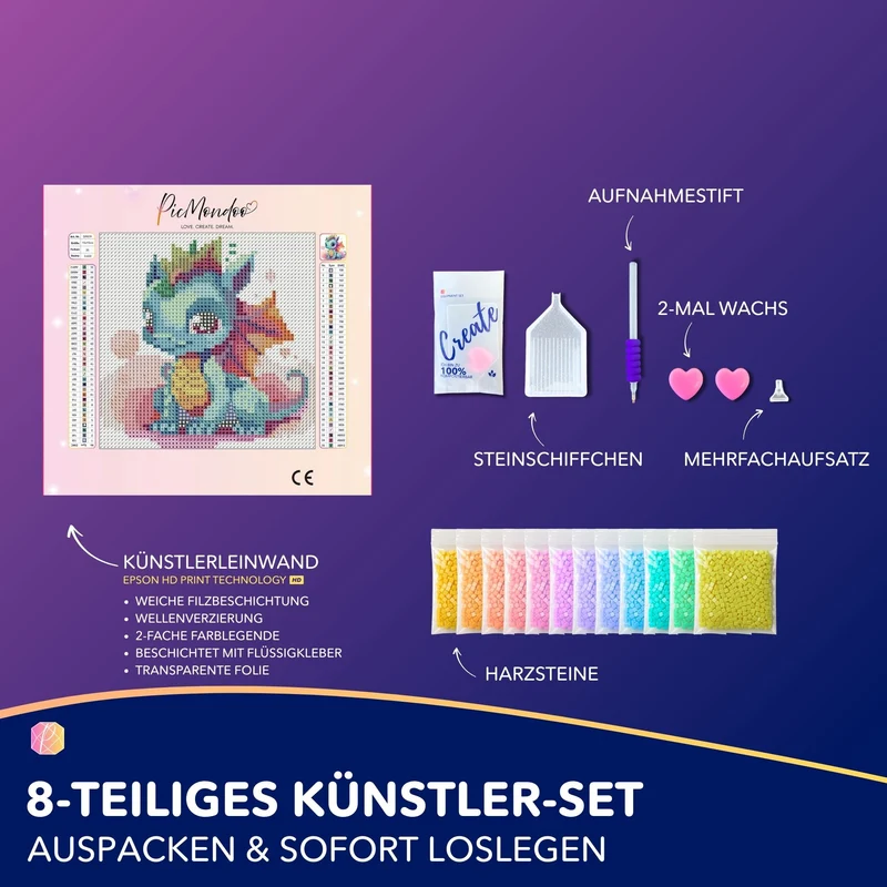 Diamond Painting Mini - Color Dragon