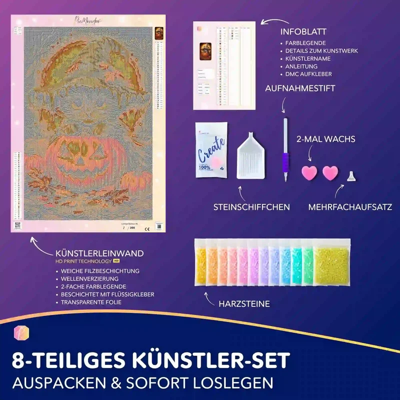 Diamond Painting - Die kleine Kürbishexe "Limited Edition"