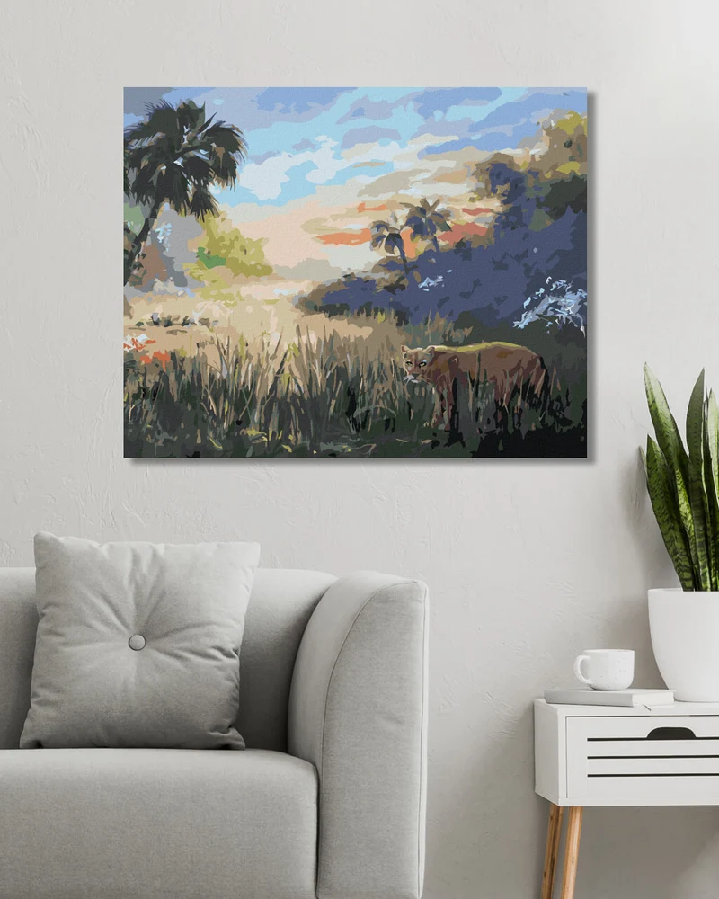 Diamond painting - PUMA UND PALMEN (D. RUSTY RUST)