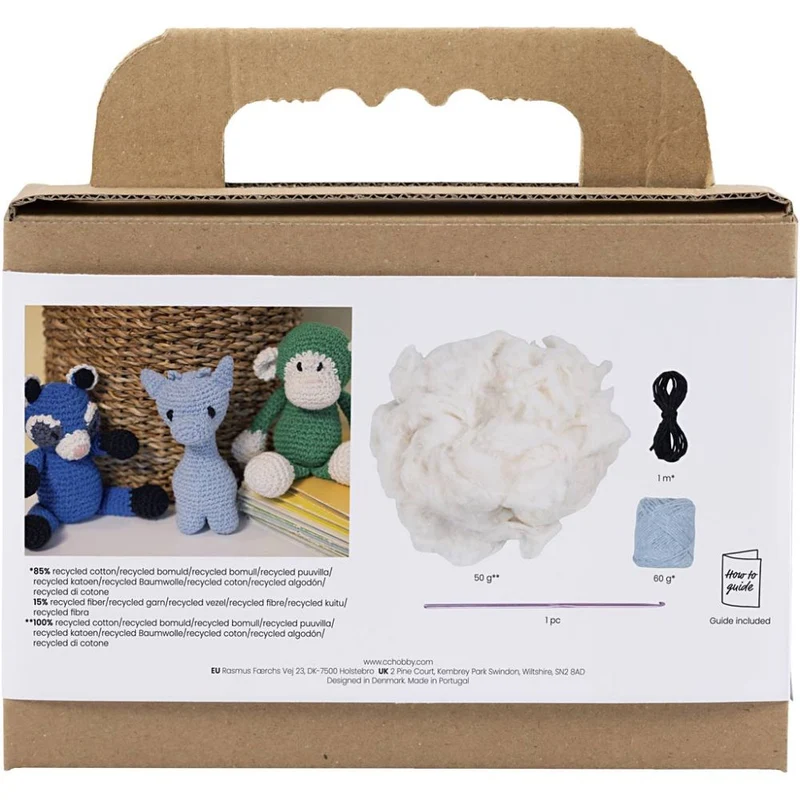 Kreativ Set Amigurumi – Süße Giraffe in Hellblau häkeln