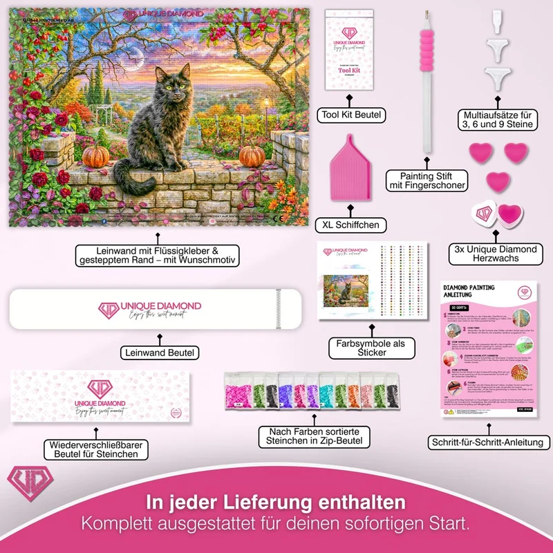 5D Diamond Painting – Samtpfote im Herbstgarten