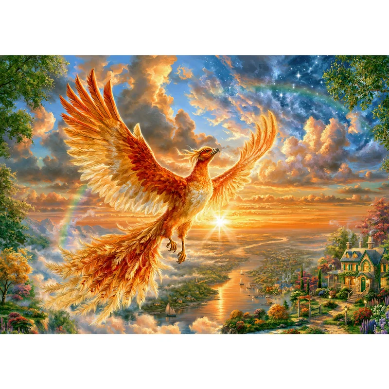 5D Diamond Painting – Phönix über dem Tal der Träume