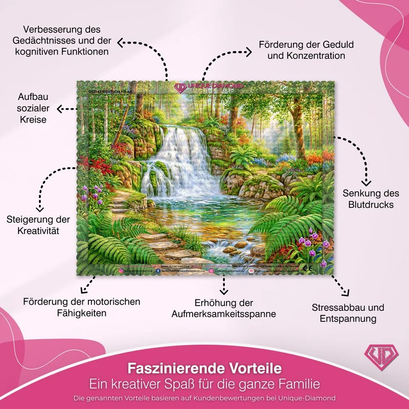 5D Diamond Painting – Verborgene Oase im Zauberwald
