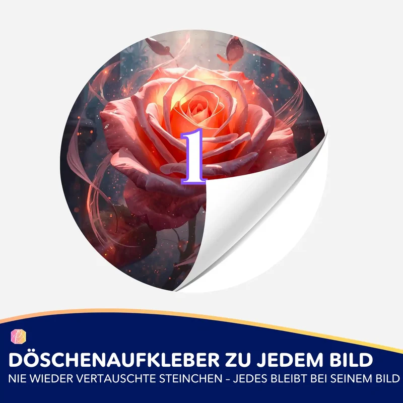 Döschenaufkleber - Herzflamme