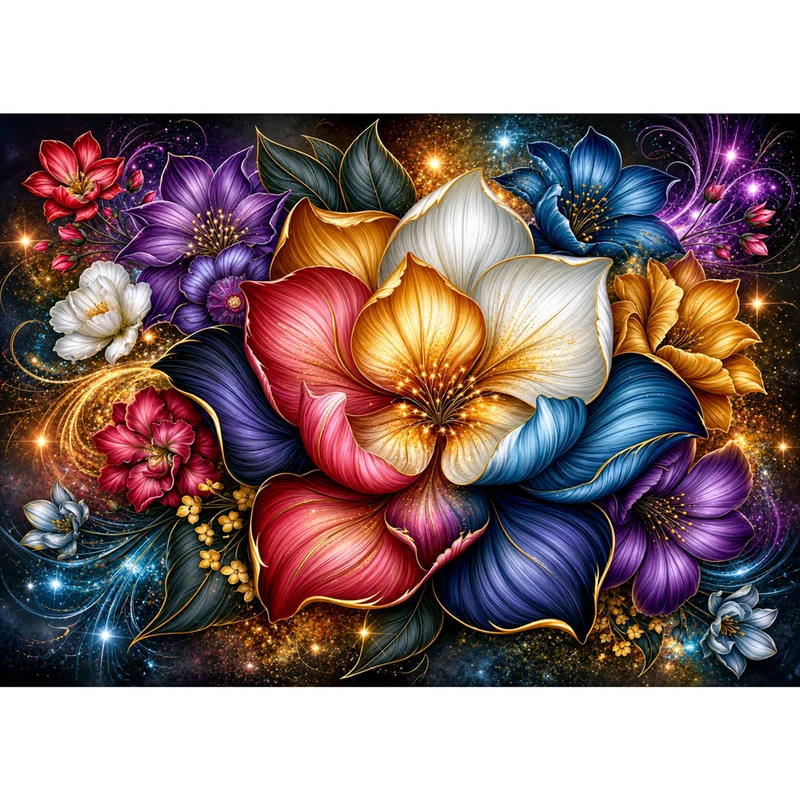 5D Diamond Painting – Golden Petal Symphony