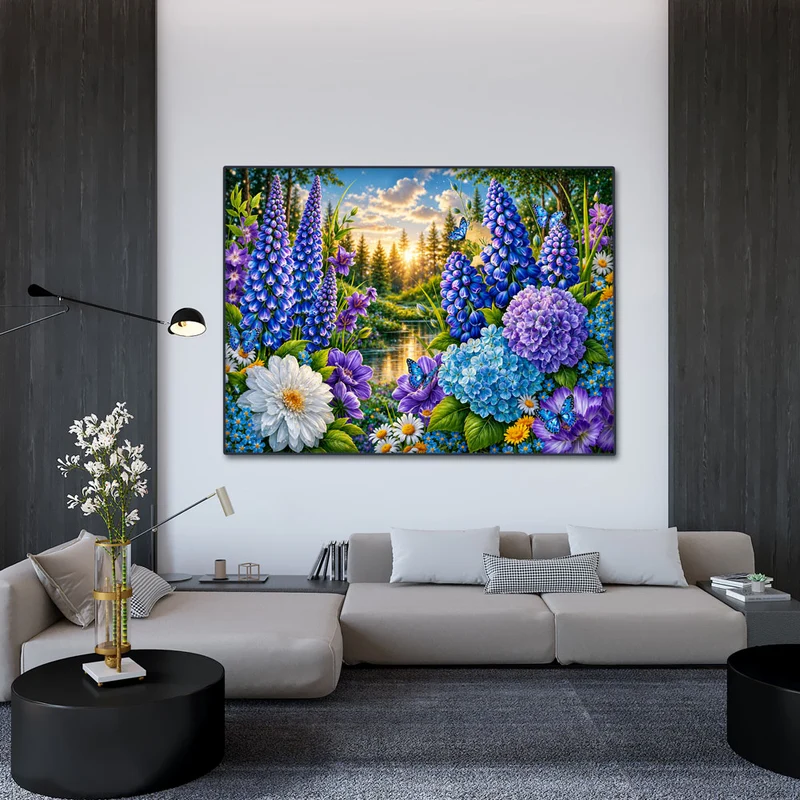 5D Diamond Painting – Blue Meadow Dreams