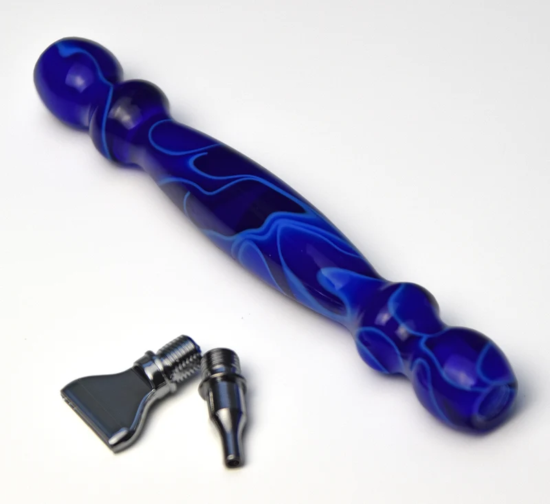 Premium Diamond Painting Stift „Midnight Marble“ mit zwei Metallaufsätzen in silber | Zum Schrauben