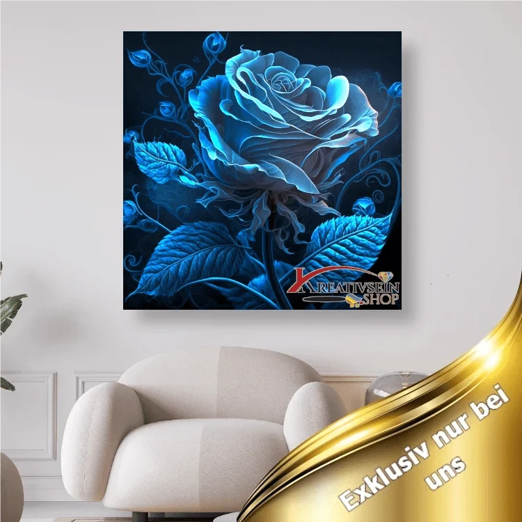 Blaue Rosenblüte - 5D DIY Diamond Painting