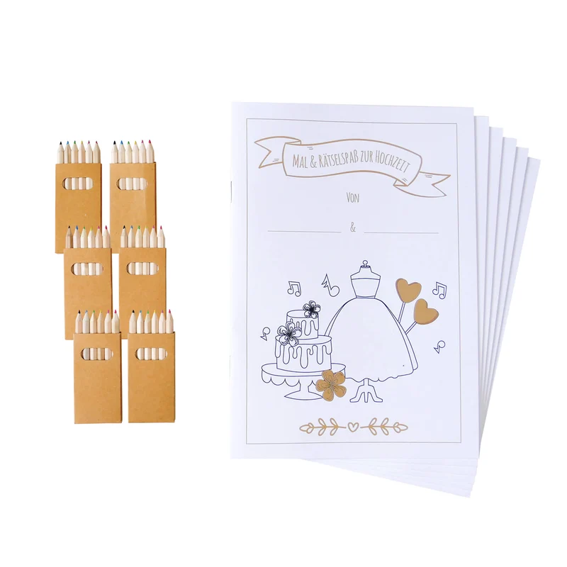 6er Set Hochzeitsmalbuch für Kinder