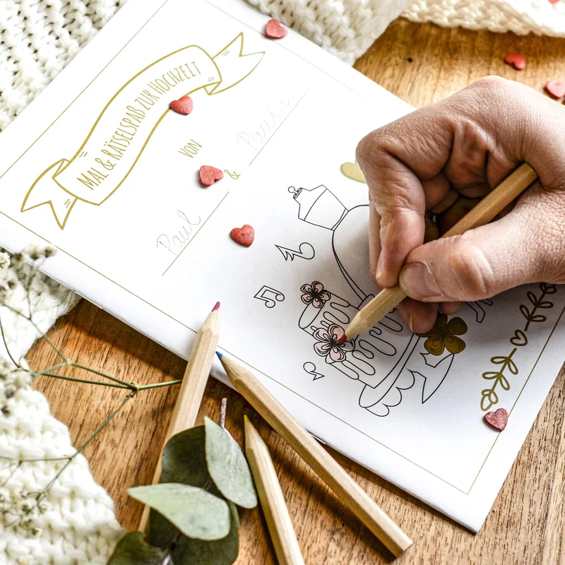 6er Set Hochzeitsmalbuch für Kinder