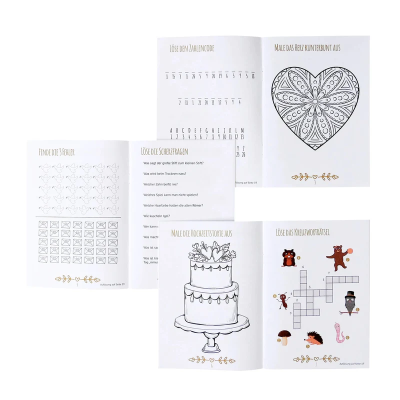 10er Set Hochzeitsmalbuch für Kinder