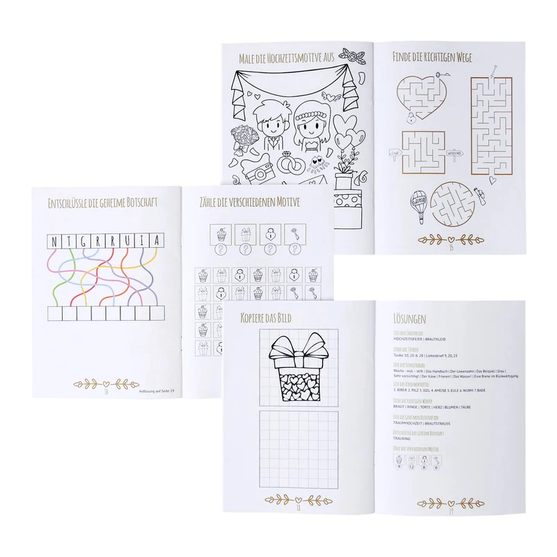 10er Set Hochzeitsmalbuch für Kinder
