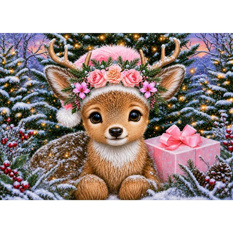 5D Diamond Painting – Rosalie im Weihnachtswald