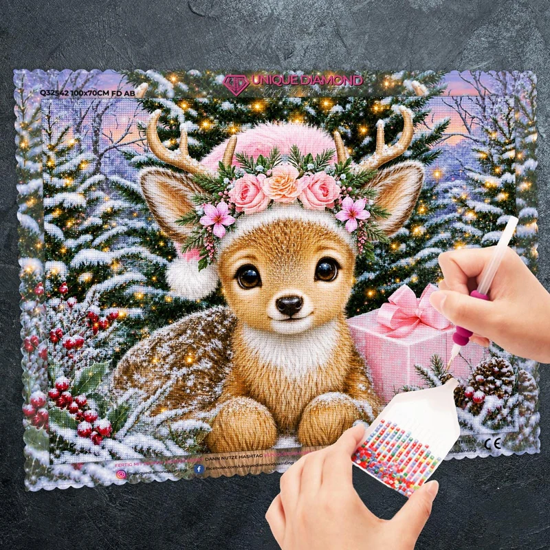 5D Diamond Painting – Rosalie im Weihnachtswald