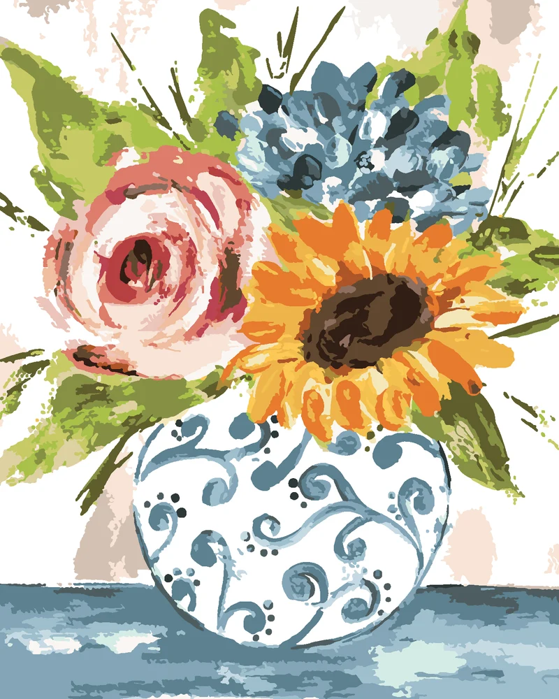 Diamond painting - STILLLEBEN BLUMEN IN EINER VASE (HALEY BUSH)