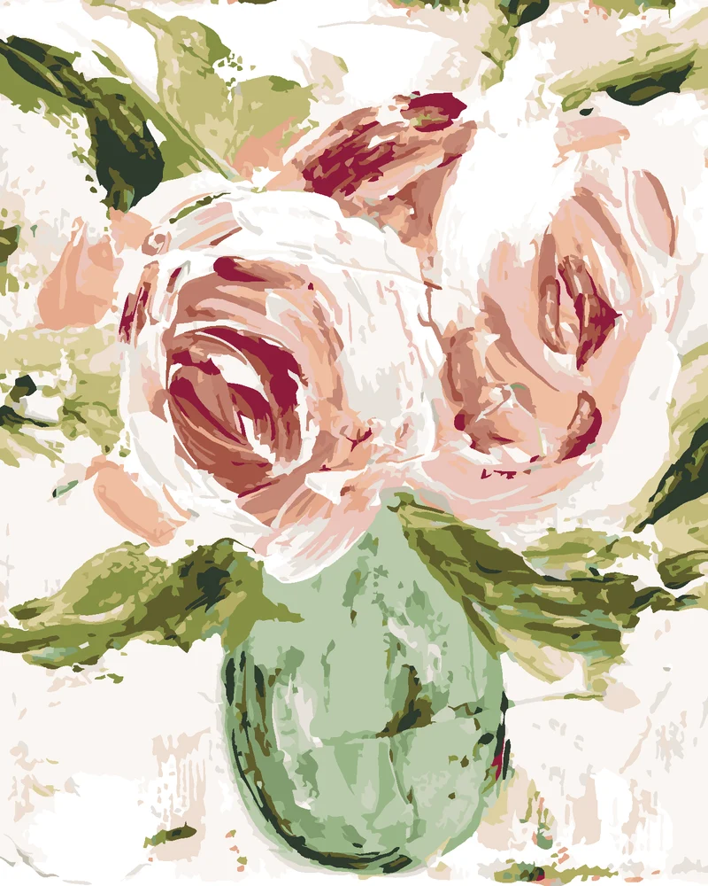 Diamond painting - STILLLEBEN ROSEN IN EINER VASE (HALEY BUSH)