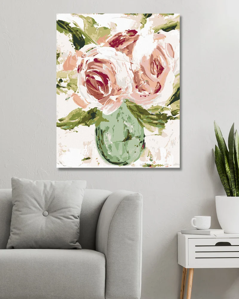 Diamond painting - STILLLEBEN ROSEN IN EINER VASE (HALEY BUSH)